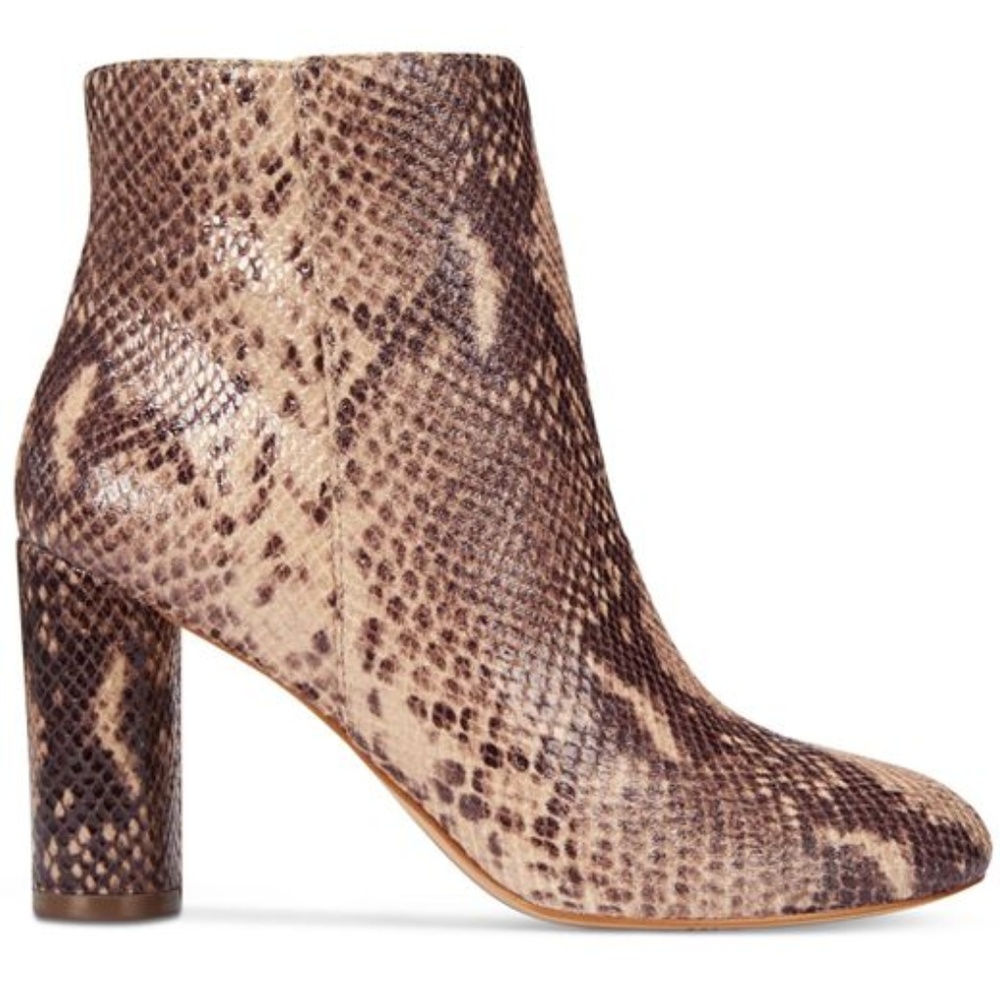 Inc Womens Taytee Block-Heel Boot Snake Tan 5.5M